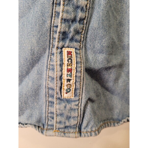 Vintage Mickey & Co Denim Button Up Shirt With Mickey Mouse Authentic Sportswear - Picture 5 of 7